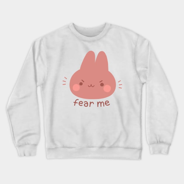 Fear Me Bunny ~Eyebrows Edition~ Crewneck Sweatshirt by Niamh Smith Illustrations